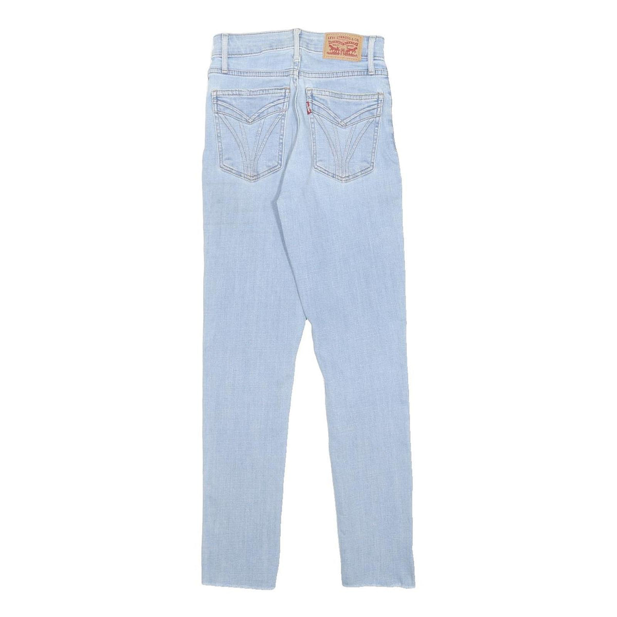 LEVI'S 721 Womens Slim Light Blue Denim Jeans Cotton Blend W22 L26 Slim Fit Zip