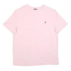 NAUTICA Mens Pink Crew Neck T-Shirt 2XL Short Sleeve Cotton Blend Casual Summer