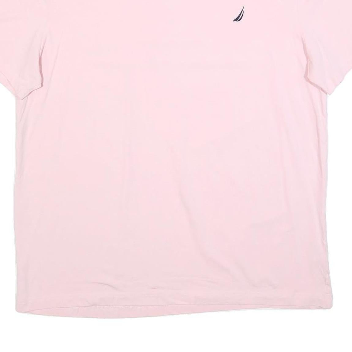 NAUTICA Mens Pink Crew Neck T-Shirt 2XL Short Sleeve Cotton Blend Casual Summer