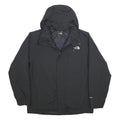 THE NORTH FACE Mens Black Outdoor Jacket L Nylon Zip Hooded Plain