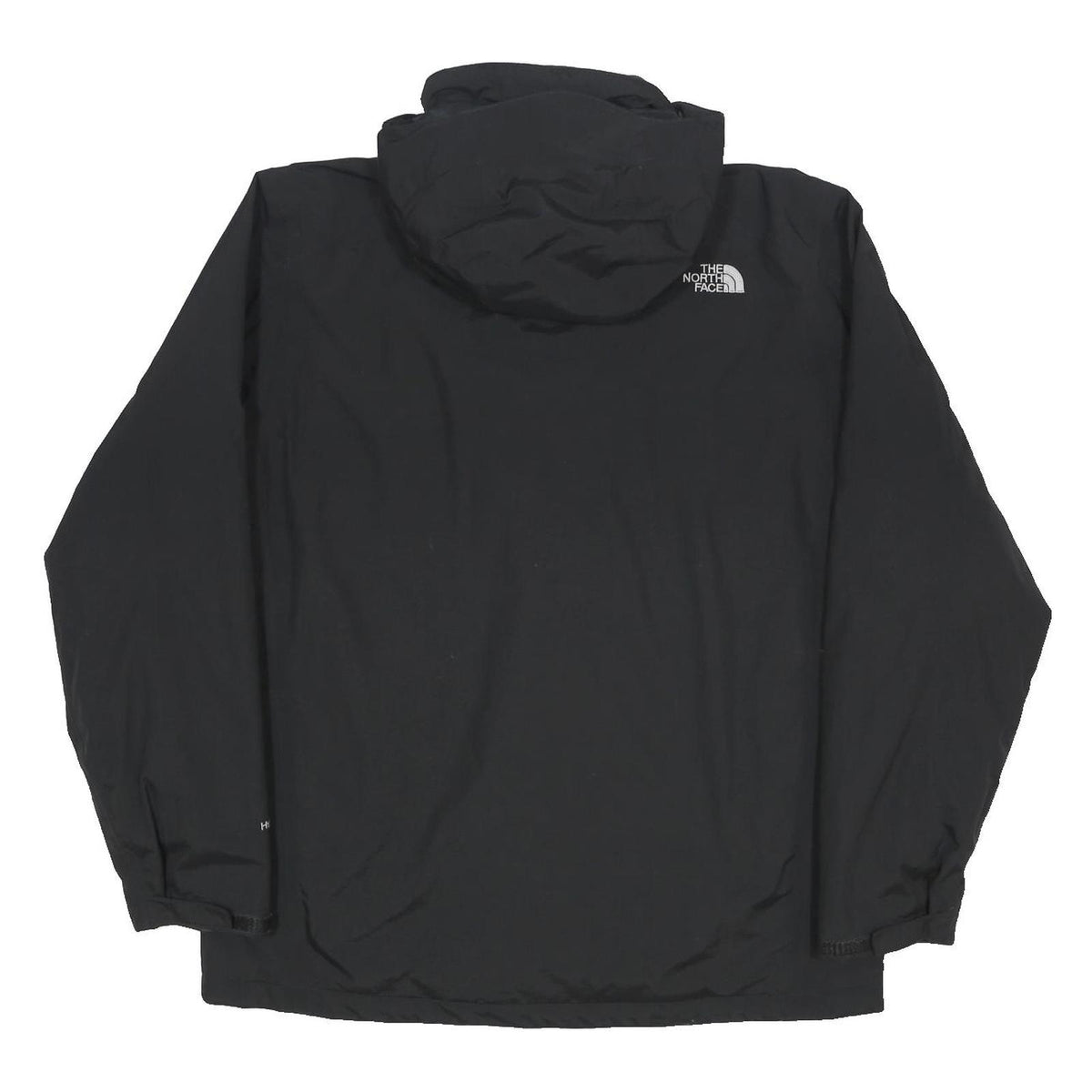 THE NORTH FACE Mens Black Outdoor Jacket L Nylon Zip Hooded Plain