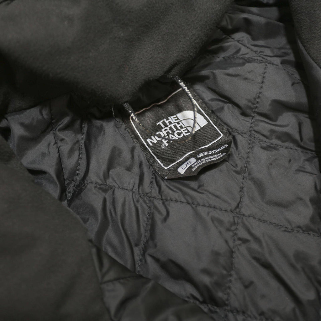 THE NORTH FACE Mens Black Outdoor Jacket L Nylon Zip Hooded Plain