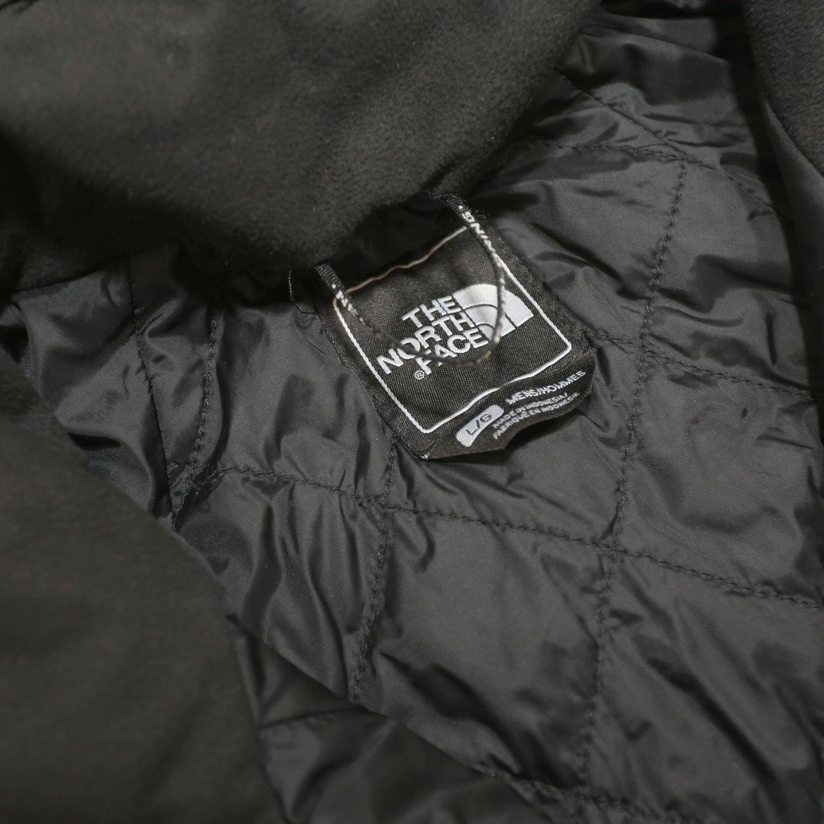 THE NORTH FACE Mens Black Outdoor Jacket L Nylon Zip Hooded Plain
