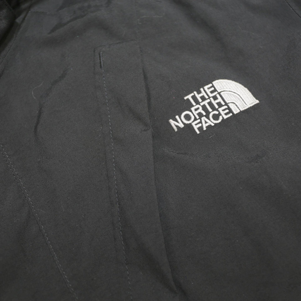 THE NORTH FACE Mens Black Outdoor Jacket L Nylon Zip Hooded Plain