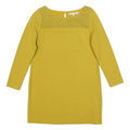 BODEN Womens Yellow Cotton Blend Day Dress Jersey Long Sleeve UK 10 Lace Yoke