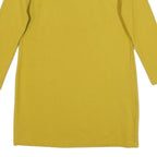 BODEN Womens Yellow Cotton Blend Day Dress Jersey Long Sleeve UK 10 Lace Yoke
