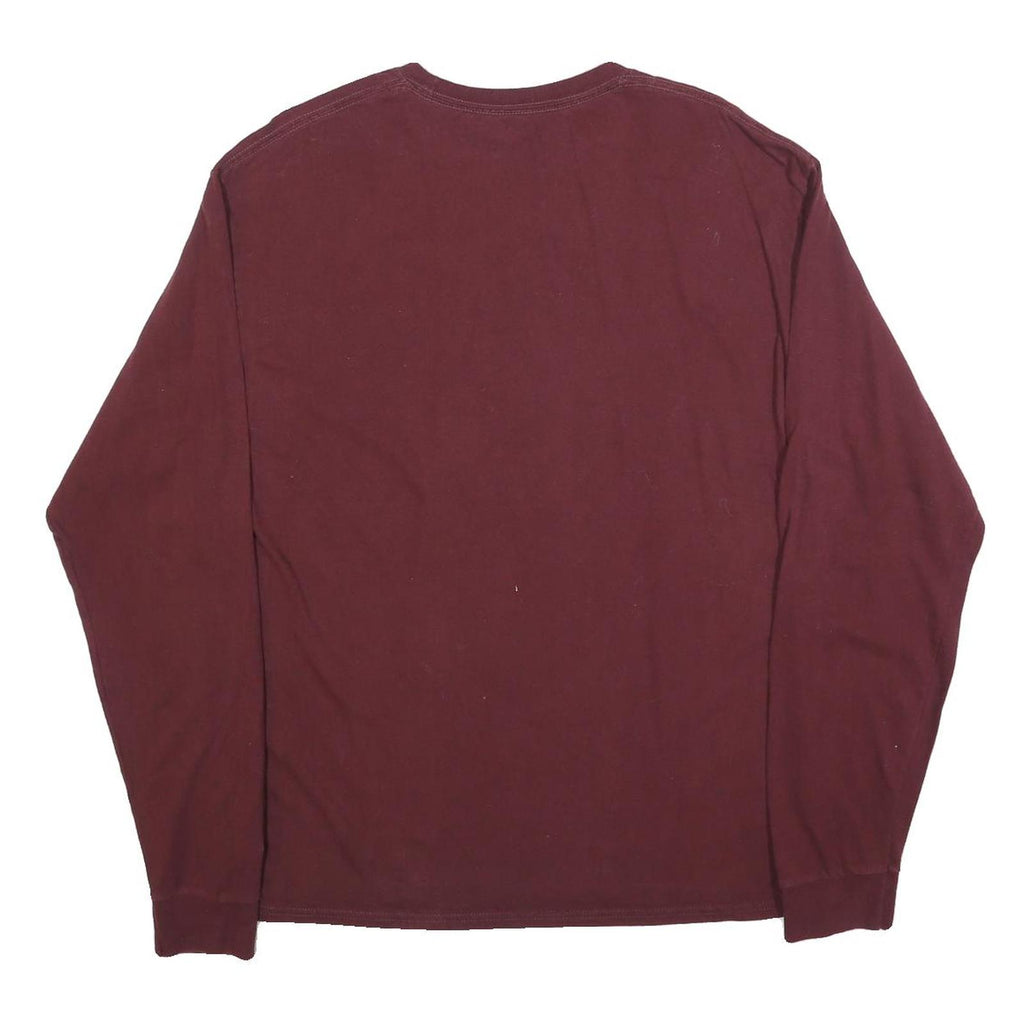 CHAMPION Mens Maroon MSU Bulldogs Graphic Long Sleeve Crew Neck T-Shirt L