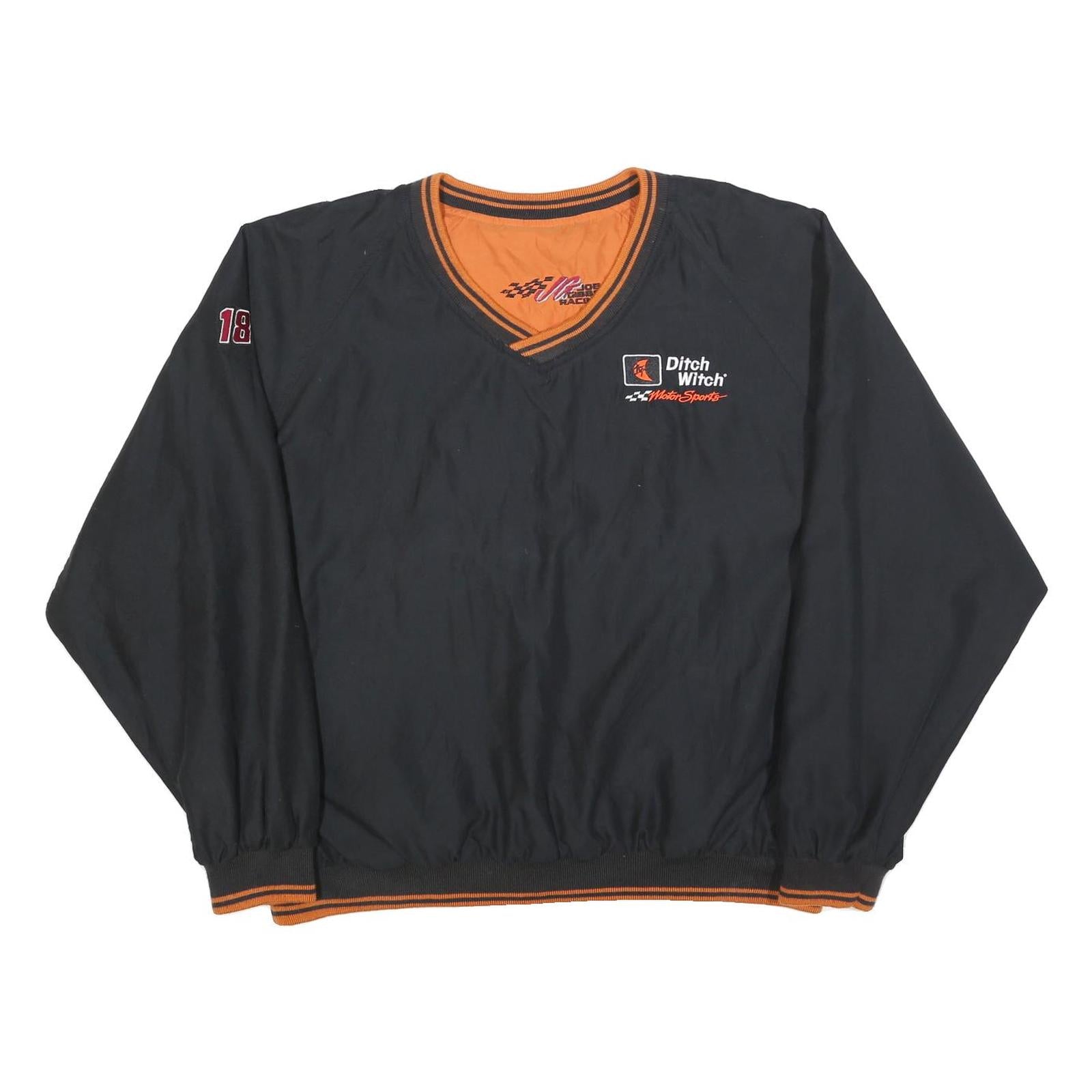 JOE GIBBS RACING Mens Black Orange Racing Jacket XL Polyester Blend Plain