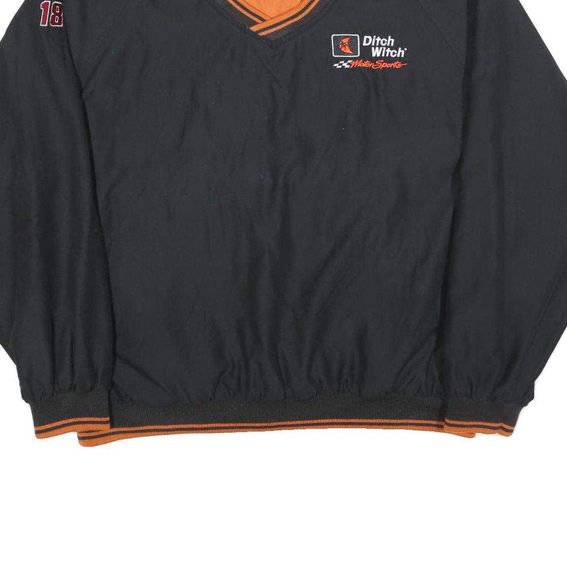 JOE GIBBS RACING Mens Black Orange Racing Jacket XL Polyester Blend Plain