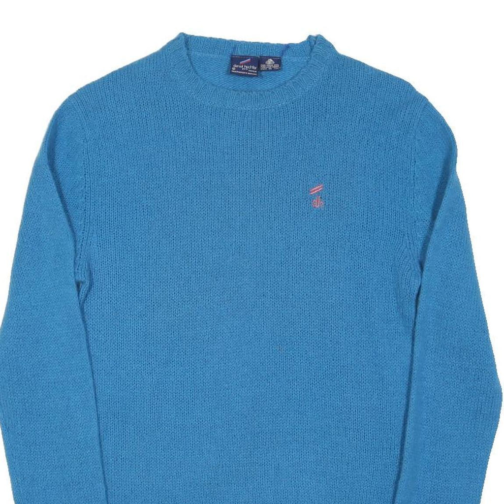 DANIEL HECHTER Womens Blue Wool Pullover Jumper Plain Crew Neck Tight Knit M