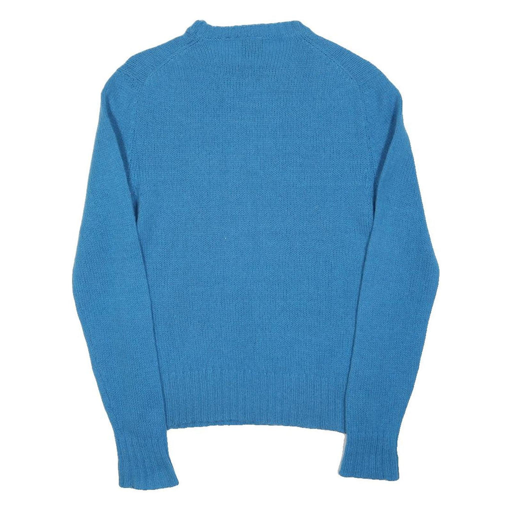 DANIEL HECHTER Womens Blue Wool Pullover Jumper Plain Crew Neck Tight Knit M