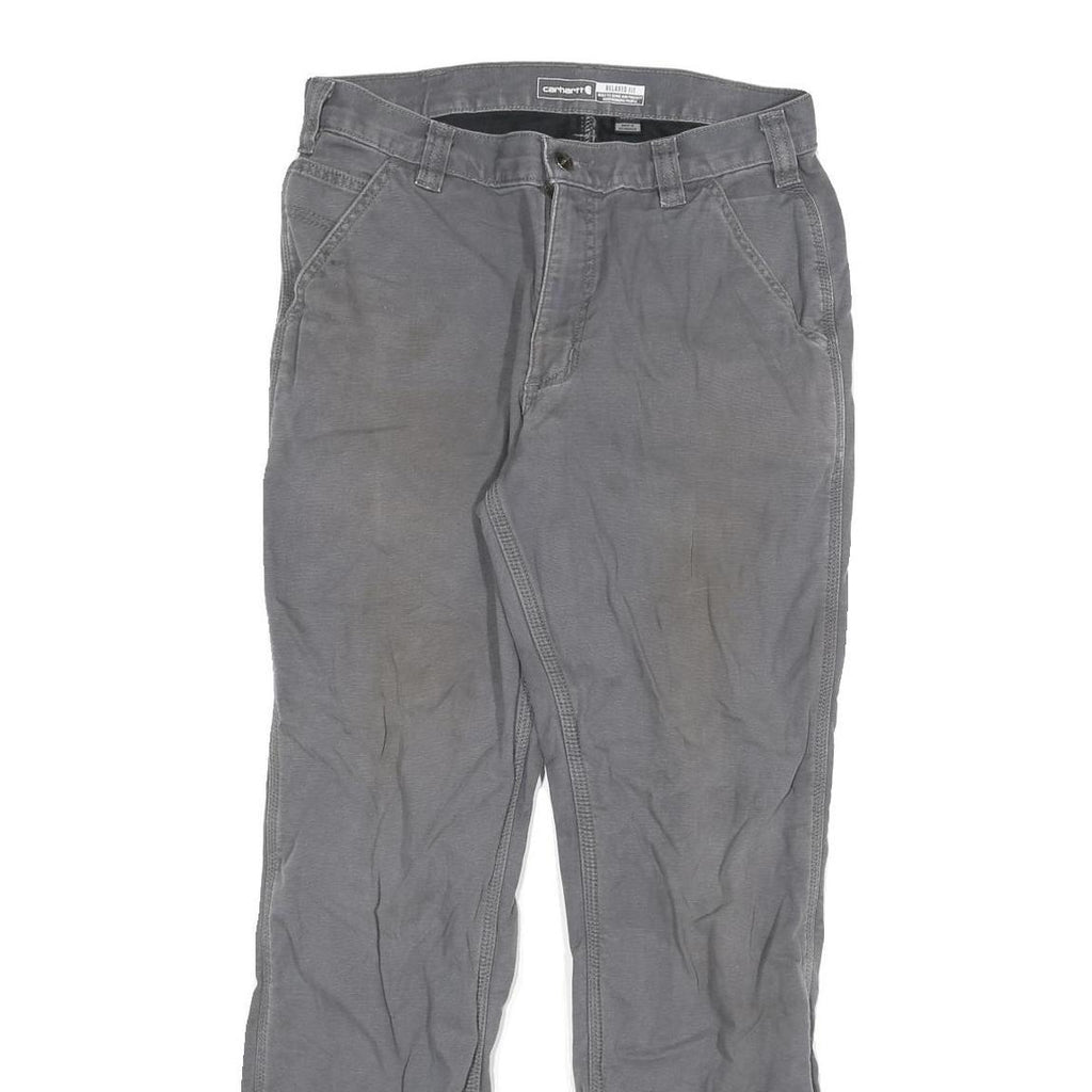 CARHARTT Mens Cotton Blend Grey Relaxed Straight Trousers W30 L30 Workwear