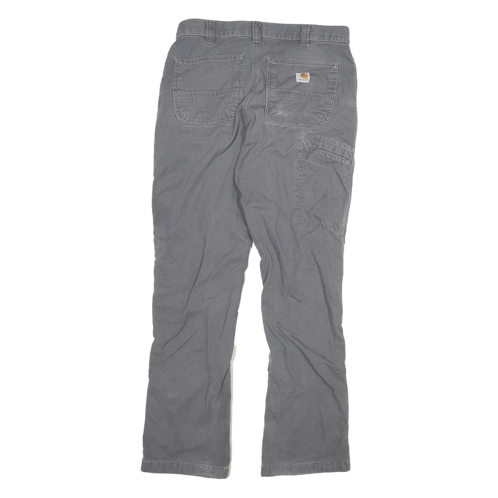 CARHARTT Mens Cotton Blend Grey Relaxed Straight Trousers W30 L30 Workwear