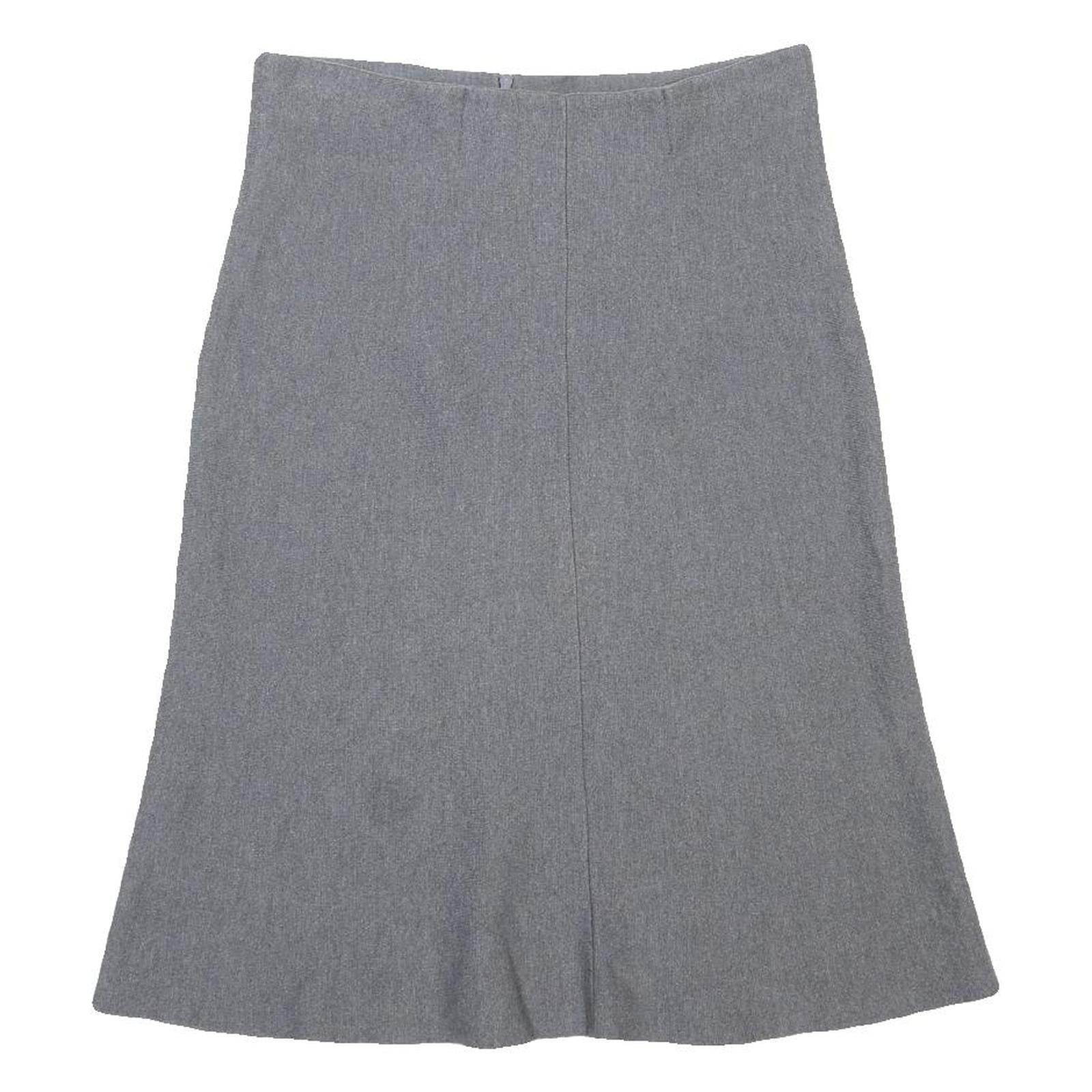 LUISA SPAGNOLI Womens Grey Wool Flare Midi Skirt M Classic Elegant