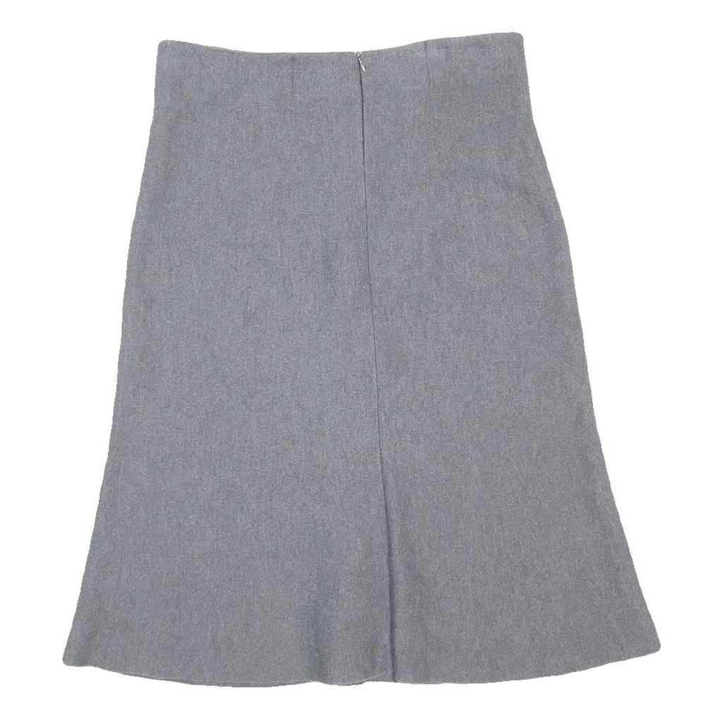 LUISA SPAGNOLI Womens Grey Wool Flare Midi Skirt M Classic Elegant