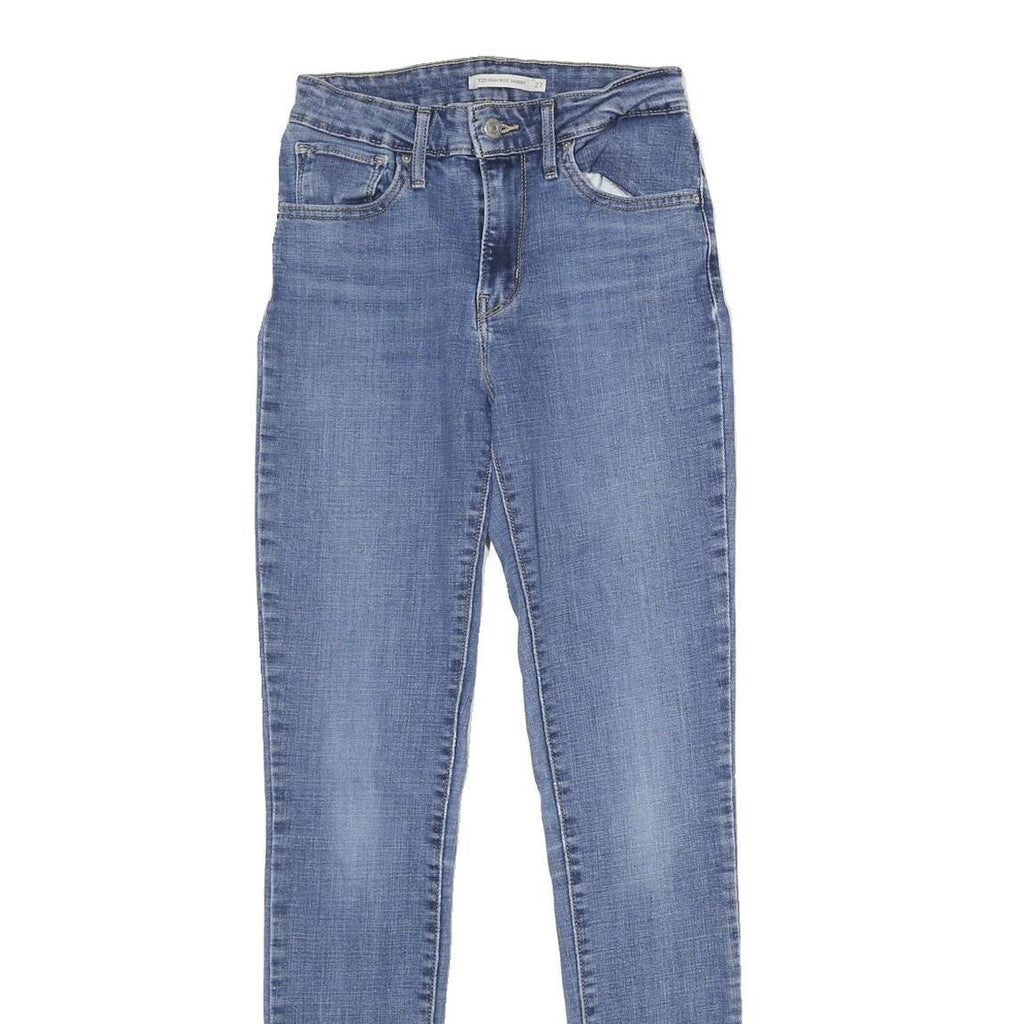 LEVI'S 721 High Rise Skinny Womens Jeans Blue Slim Denim Medium W27 L32 Stretch