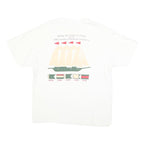 HANES Mens White Data Search Graphic T-Shirt L Short Sleeve Crew Neck Printed