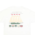 HANES Mens White Data Search Graphic T-Shirt L Short Sleeve Crew Neck Printed