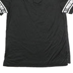 MAJESTIC Womens Black Raiders Graphic T-Shirt L Short Sleeve V-Neck Lace-Up