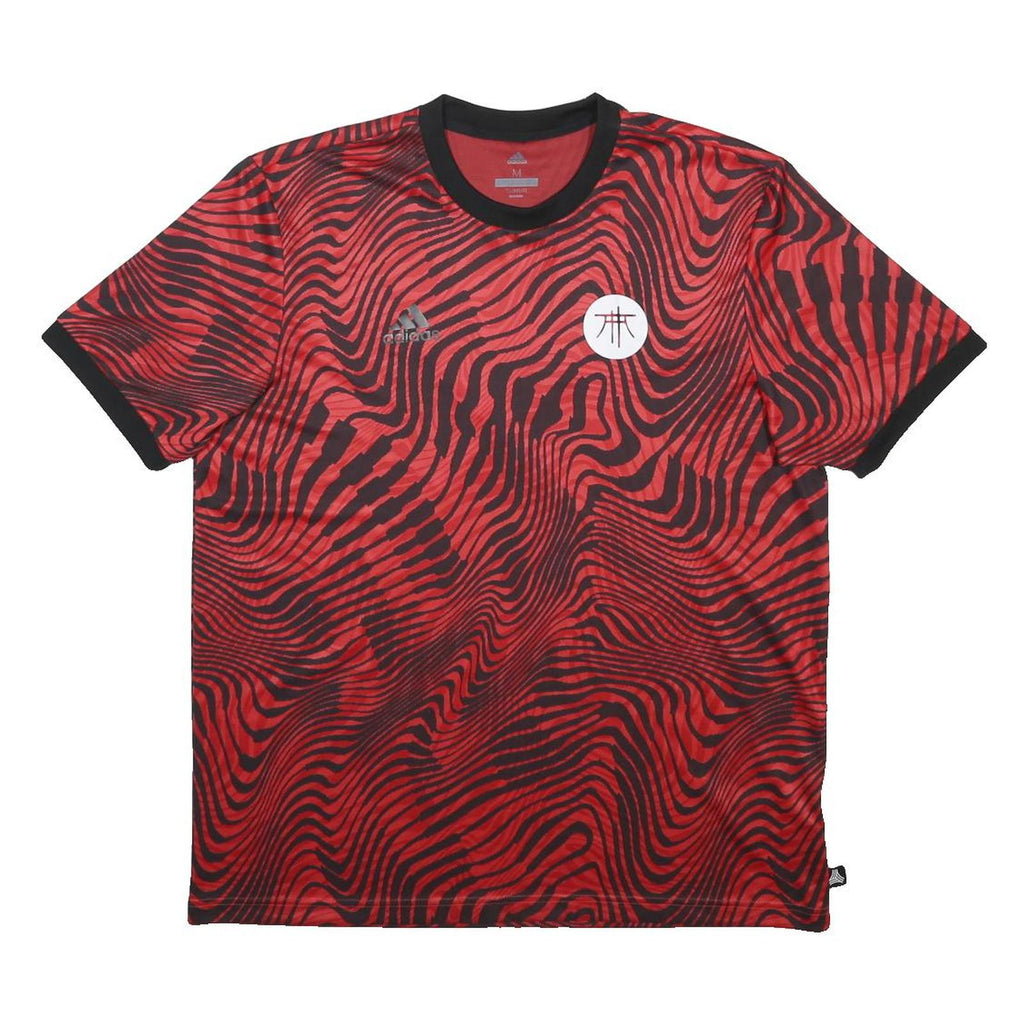 ADIDAS Mens Red & Black Graphic Modern T-Shirt M Short Sleeve Crew Neck