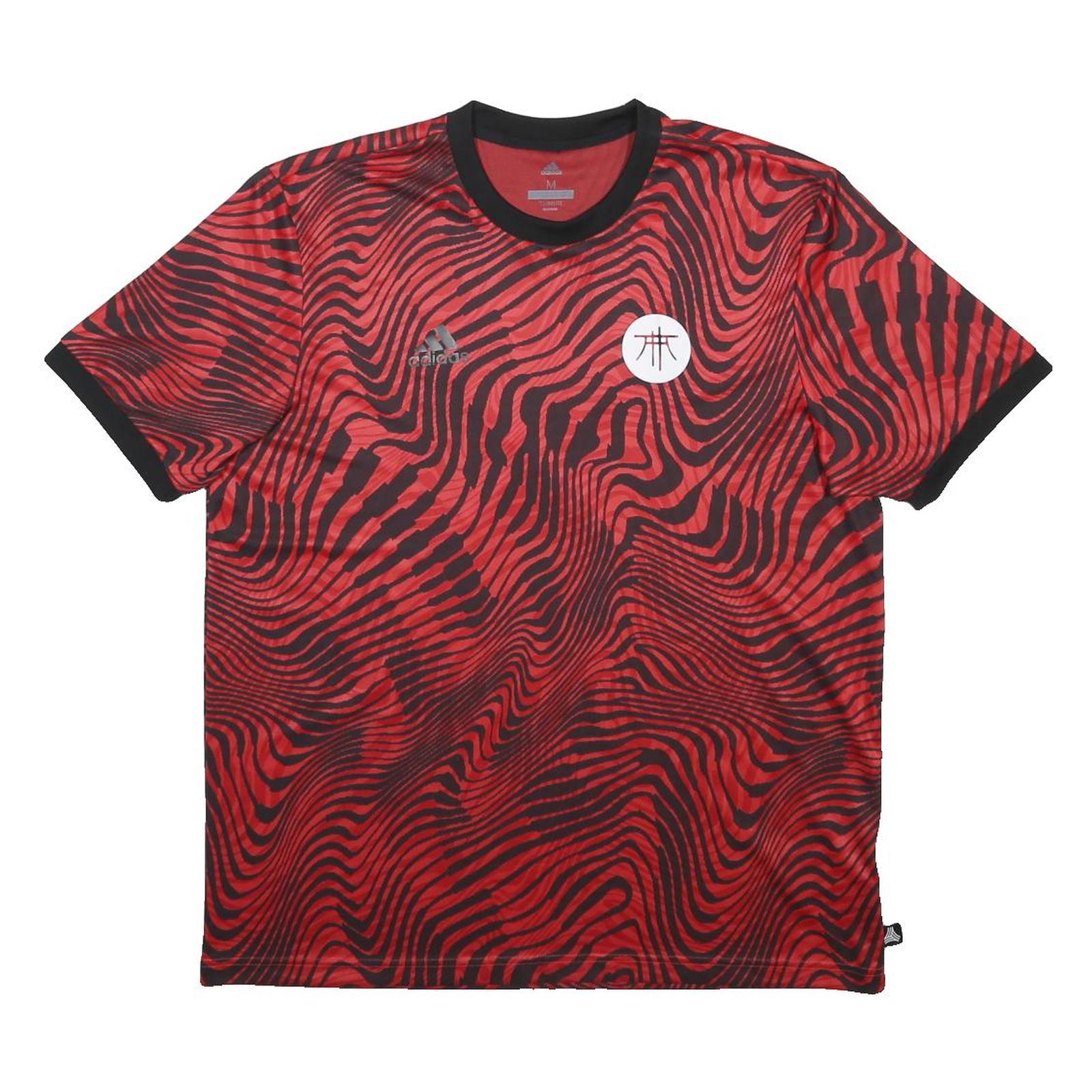 ADIDAS Mens Red & Black Graphic Modern T-Shirt M Short Sleeve Crew Neck