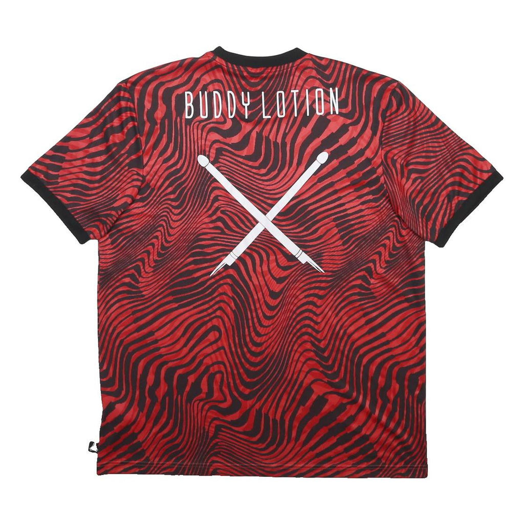 ADIDAS Mens Red & Black Graphic Modern T-Shirt M Short Sleeve Crew Neck