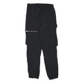 BRAVESOUL Mens Polyester Blend Black Relaxed Cargo Trousers W28 L28 Drawstring