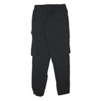 BRAVESOUL Mens Polyester Blend Black Relaxed Cargo Trousers W28 L28 Drawstring