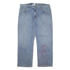 CARHARTT Mens Loose Blue Denim Light W40 L32 Zip Cotton Blend Jeans