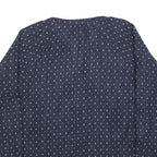 MULTIBLU Womens Blue Printed Shirt Long Sleeve Button Neck L Cotton Blend