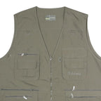 OUTDOOR Mens Green Gilet XL Polyester Blend Plain Zip Pocket Utility Vest