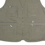 OUTDOOR Mens Green Gilet XL Polyester Blend Plain Zip Pocket Utility Vest