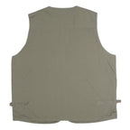 OUTDOOR Mens Green Gilet XL Polyester Blend Plain Zip Pocket Utility Vest