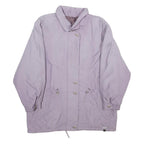 FULWILINE Womens Lavender Purple Jacket L Woven Zip Closure Classic Fit Casual