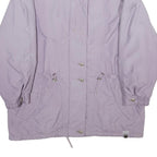 FULWILINE Womens Lavender Purple Jacket L Woven Zip Closure Classic Fit Casual