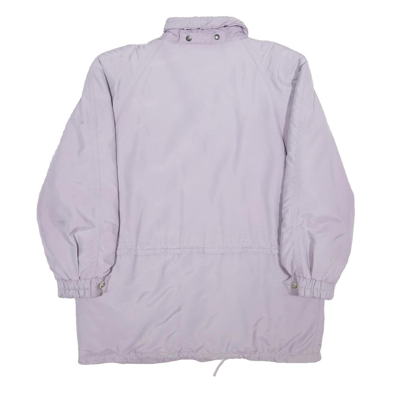 FULWILINE Womens Lavender Purple Jacket L Woven Zip Closure Classic Fit Casual