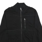CALVIN KLEIN Mens Black Zip Jacket 2XL Cotton Plain Ribbed Collar Chest Pocket