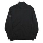 CALVIN KLEIN Mens Black Zip Jacket 2XL Cotton Plain Ribbed Collar Chest Pocket