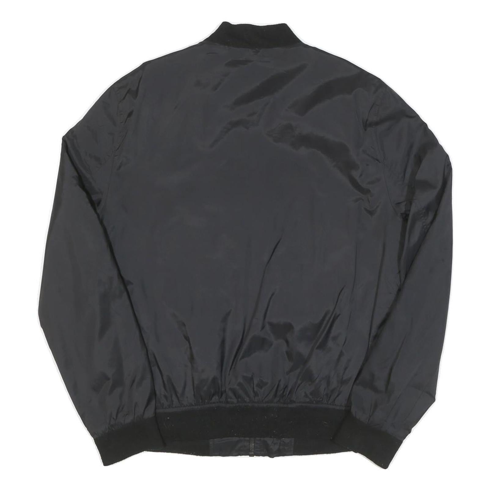 LEVI'S Mens Black Bomber Jacket S Polyester Blend Plain Zip Casual Lightweight