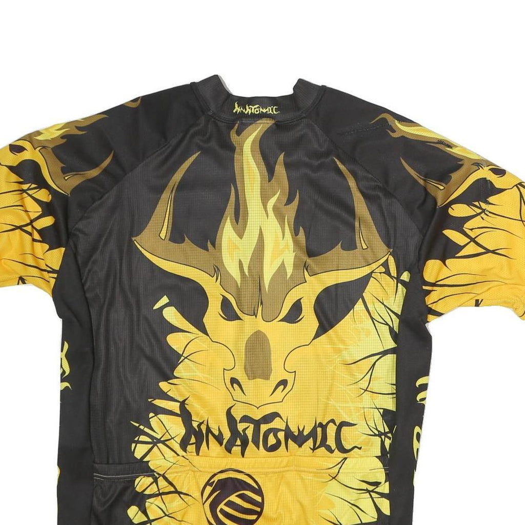 ANATOMIC Mens Black & Yellow Graphic T-Shirt 2XL Short Sleeve Crew Neck