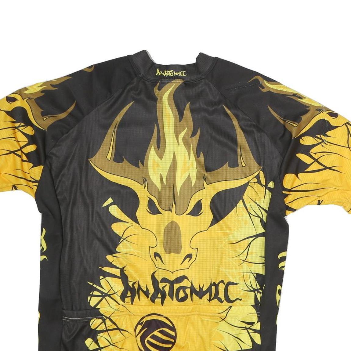 ANATOMIC Mens Black & Yellow Graphic T-Shirt 2XL Short Sleeve Crew Neck