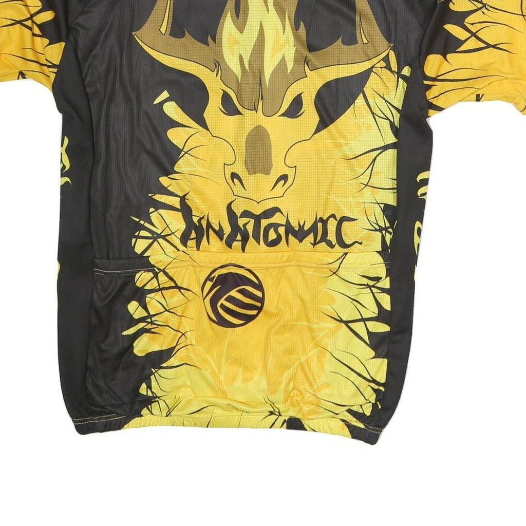 ANATOMIC Mens Black & Yellow Graphic T-Shirt 2XL Short Sleeve Crew Neck