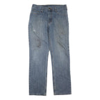 CARHARTT Mens Regular Blue Denim Straight Leg W34 L34 Cotton Blend Zip Jeans