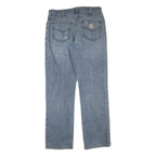 CARHARTT Mens Regular Blue Denim Straight Leg W34 L34 Cotton Blend Zip Jeans