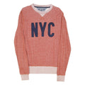 TOMMY HILFIGER Mens Red Crew Neck M NYC Cotton Blend Pullover Sweatshirt