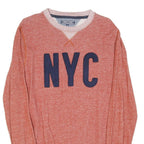 TOMMY HILFIGER Mens Red Crew Neck M NYC Cotton Blend Pullover Sweatshirt
