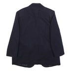 BLOCK ISLAND Womens Navy Blue Wool Blazer Jacket M Button Plain Classic