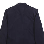 BLOCK ISLAND Womens Navy Blue Wool Blazer Jacket M Button Plain Classic