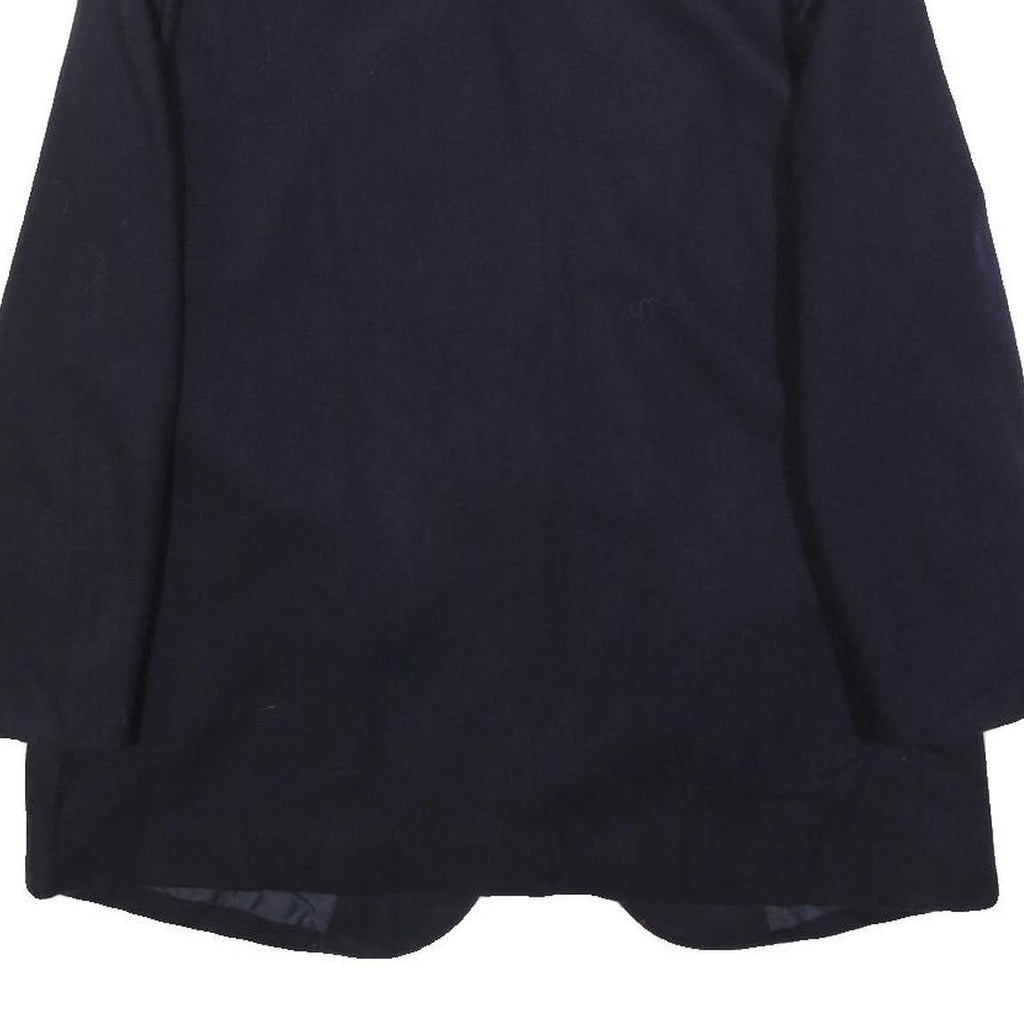 BLOCK ISLAND Womens Navy Blue Wool Blazer Jacket M Button Plain Classic