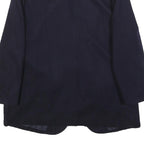 BLOCK ISLAND Womens Navy Blue Wool Blazer Jacket M Button Plain Classic